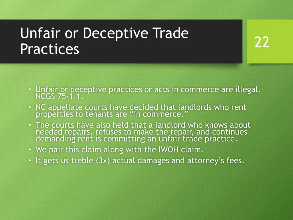 unfair or deceptive trade practices