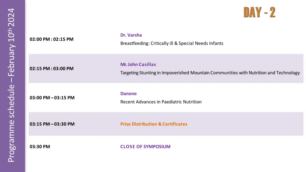 programme schedule february 10 th 2024 1