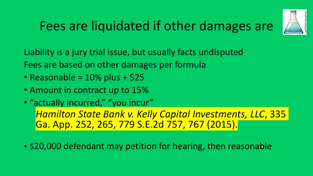 fees are liquidated if other damages are