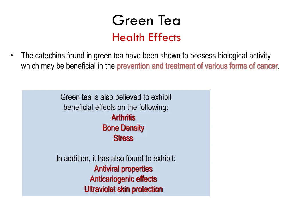 green tea health effects