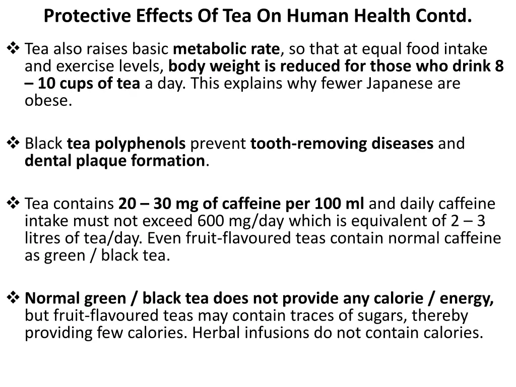 protective effects of tea on human health contd 1