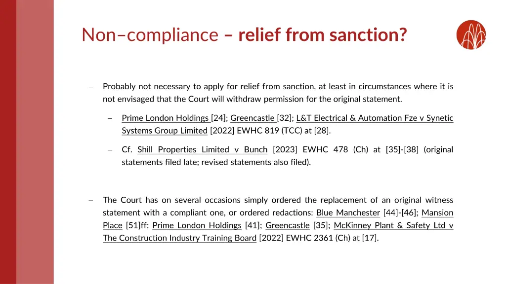 non compliance relief from sanction