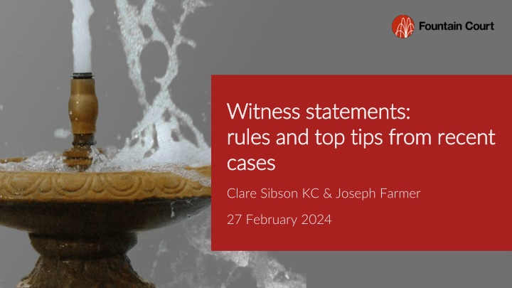 witness statements witness statements rules