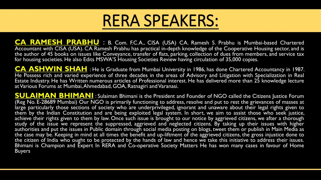 rera speakers rera speakers