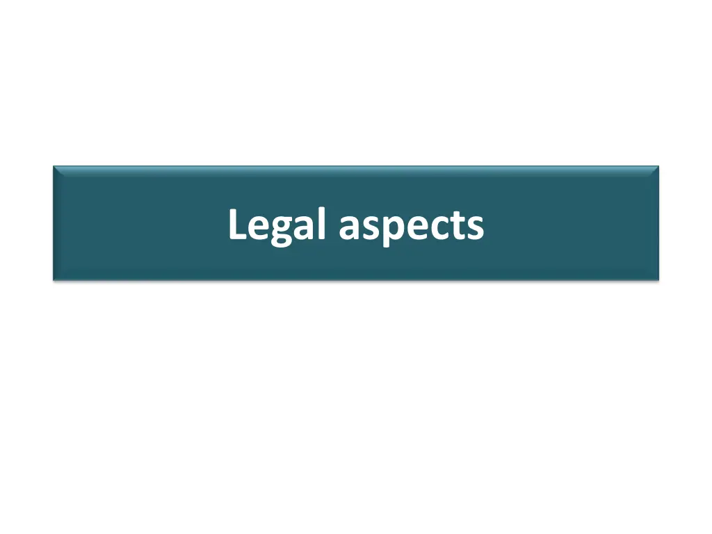 legal aspects