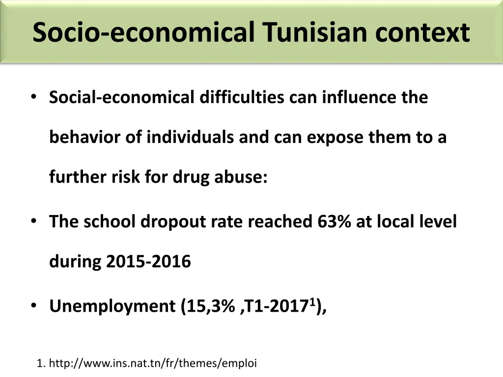 socio economical tunisian context