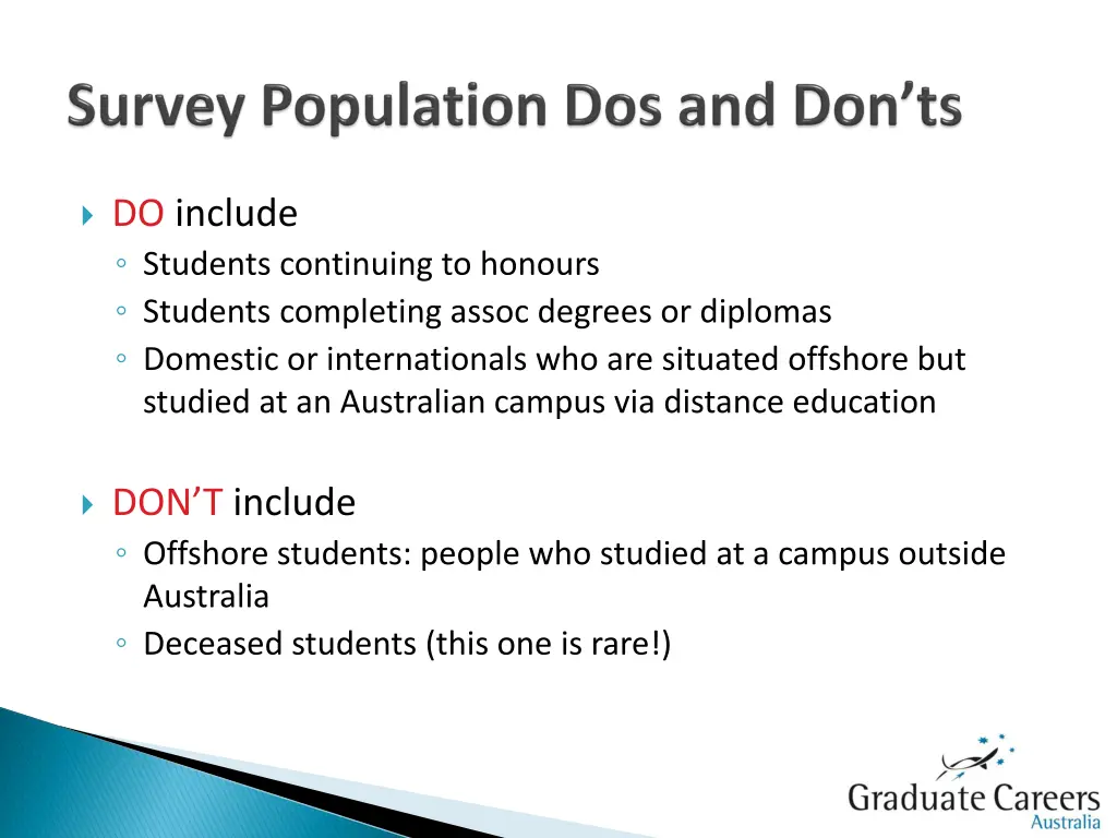 do include students continuing to honours