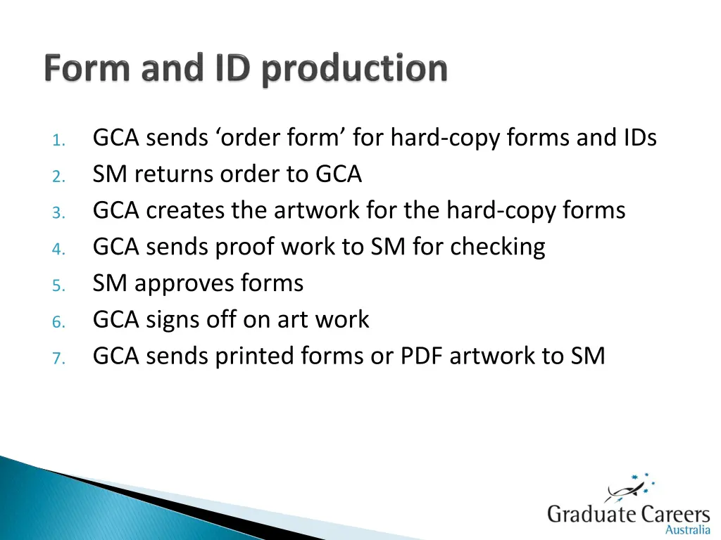 gca sends order form for hard copy forms