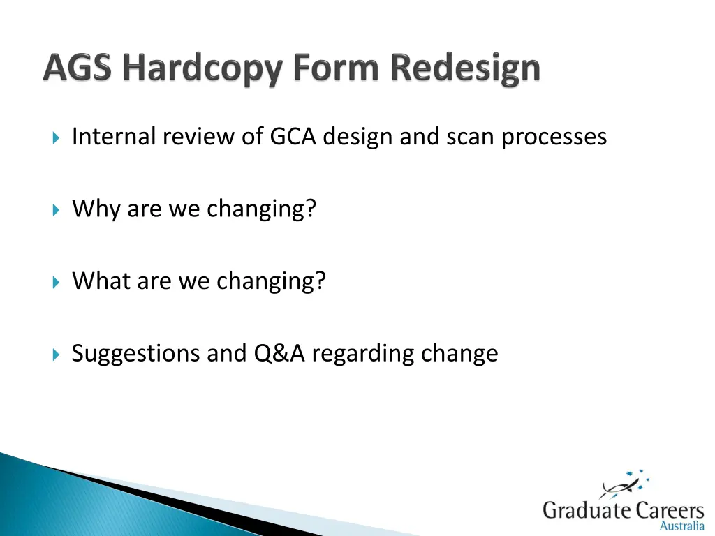 internal review of gca design and scan processes