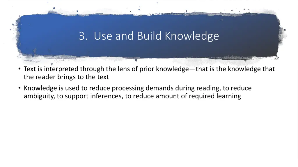 3 use and build knowledge