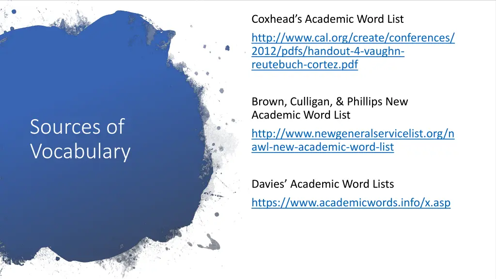 coxhead s academic word list