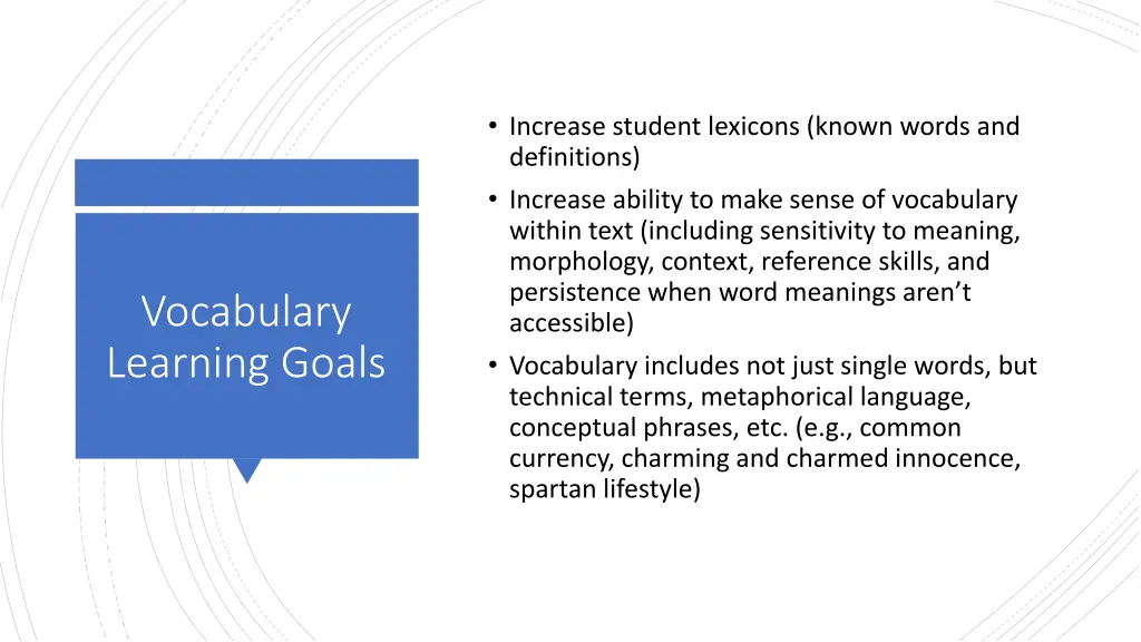 increase student lexicons known words