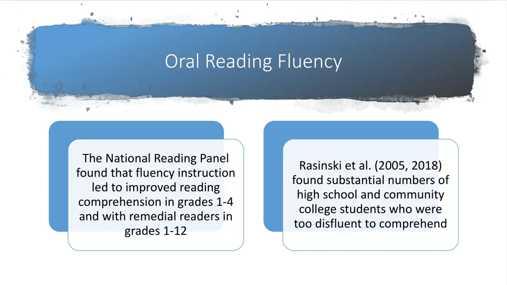 oral reading fluency