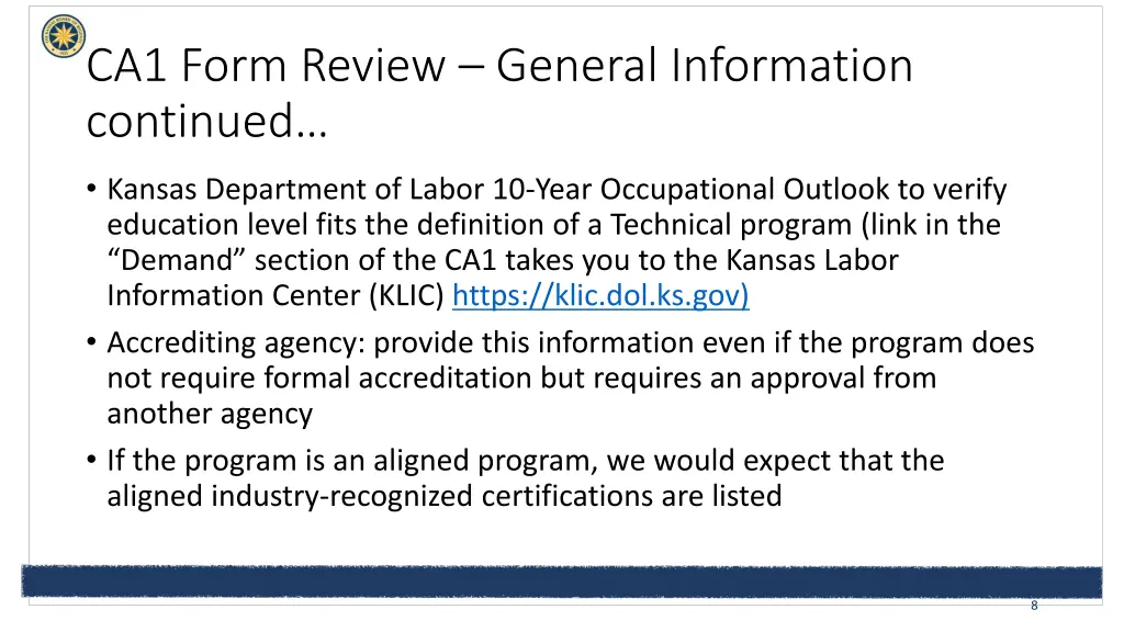 ca1 form review general information continued