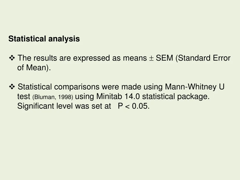 statistical analysis