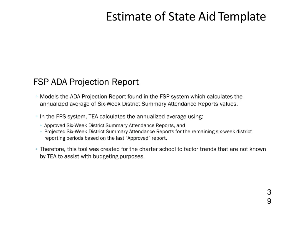 estimate of state aid template 9