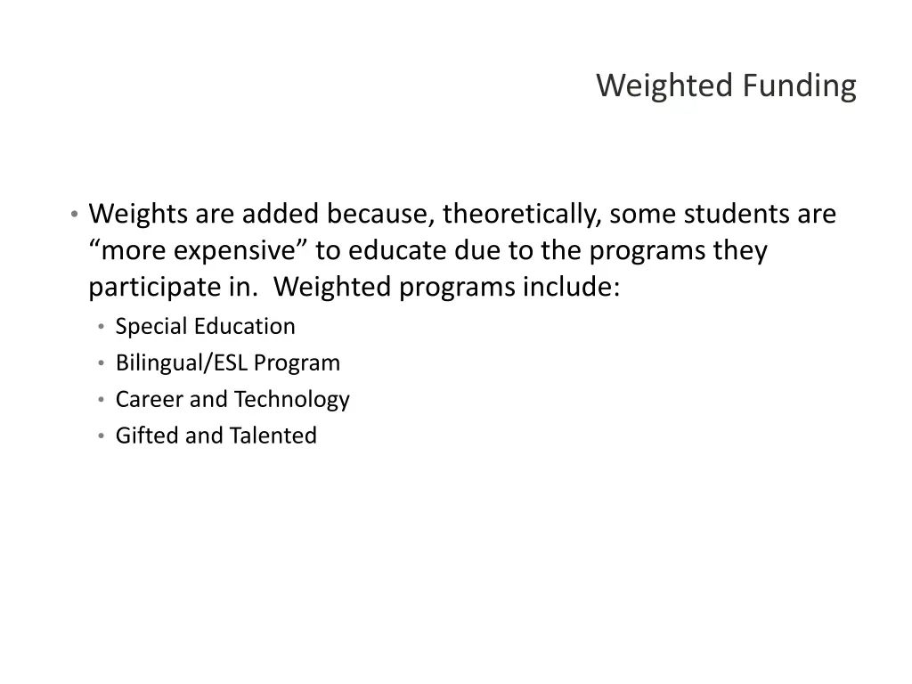 weighted funding 2