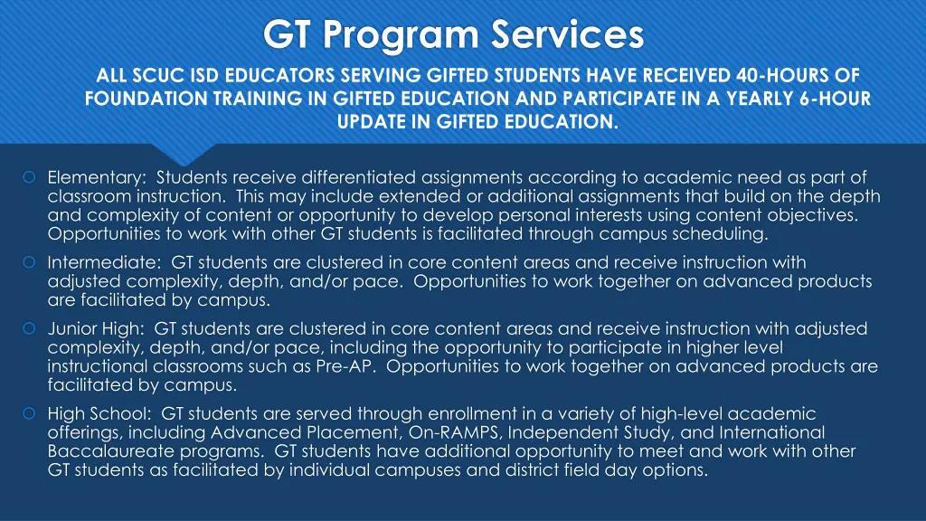 gt program services all scuc isd educators