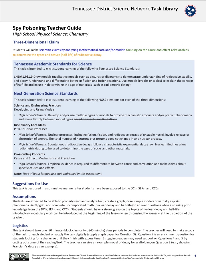 tennessee district science network task library