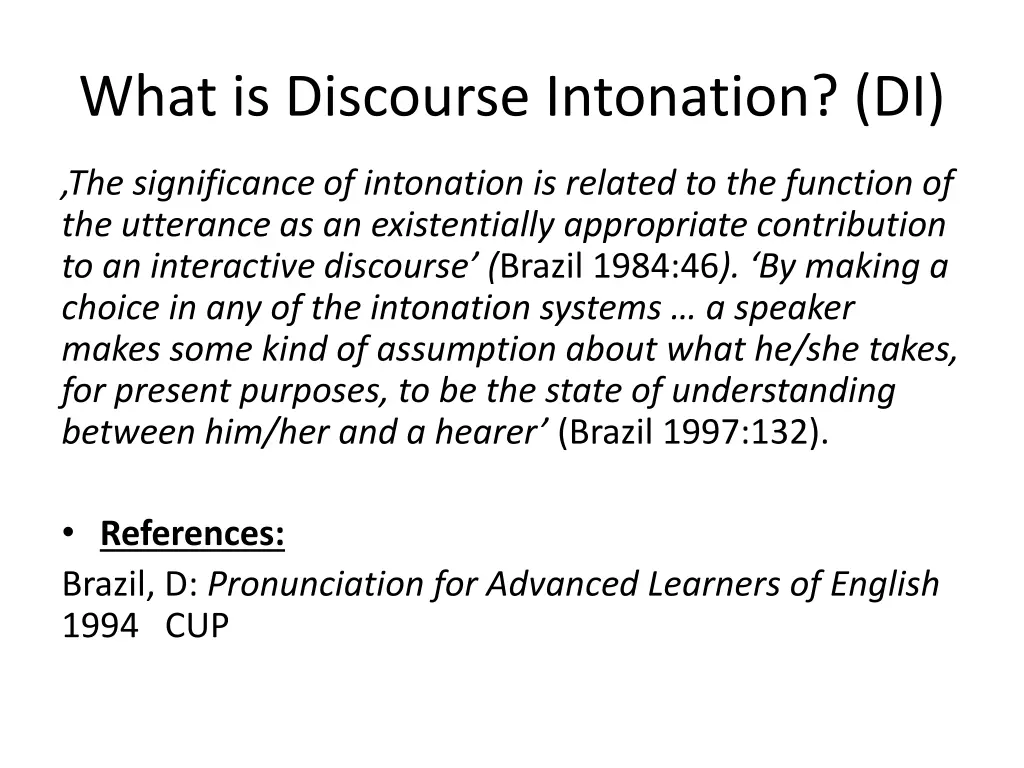 what is discourse intonation di