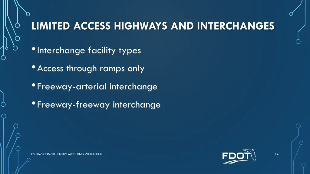 limited access highways and interchanges