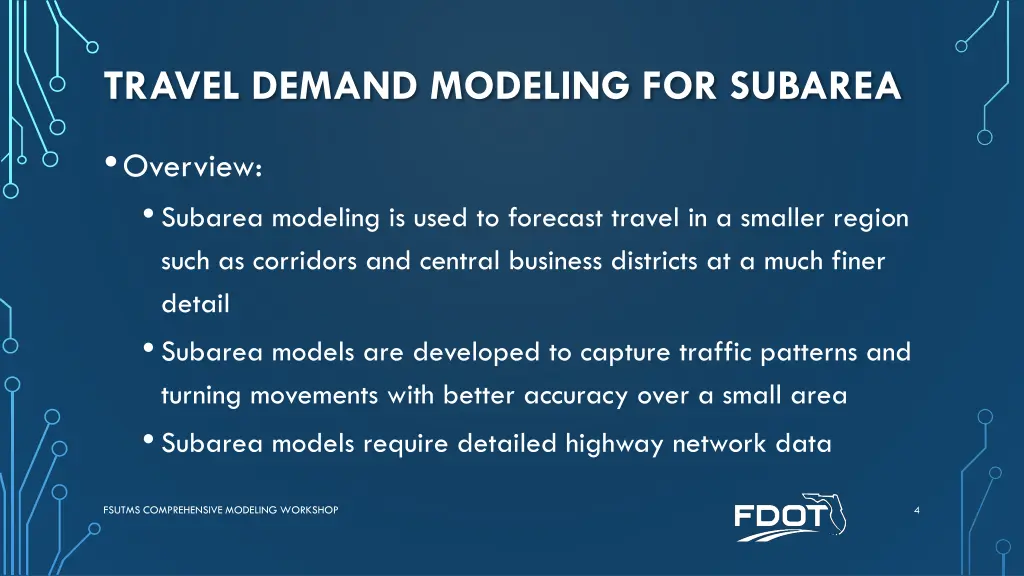 travel demand modeling for subarea