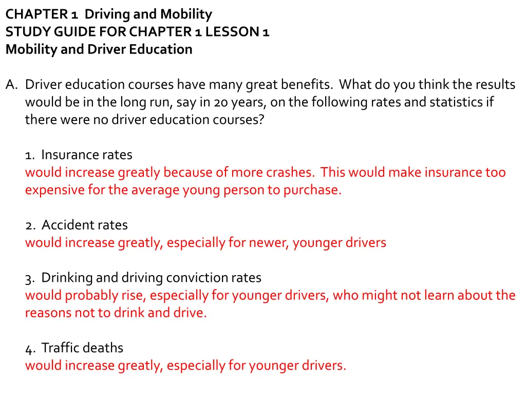 chapter 1 driving and mobility study guide