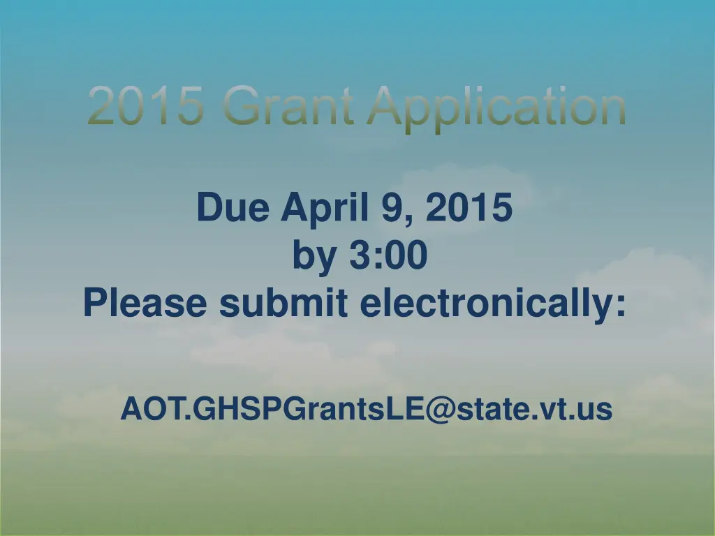 2015 grant application