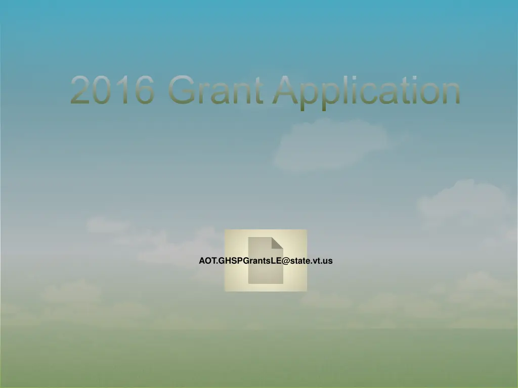 2016 grant application