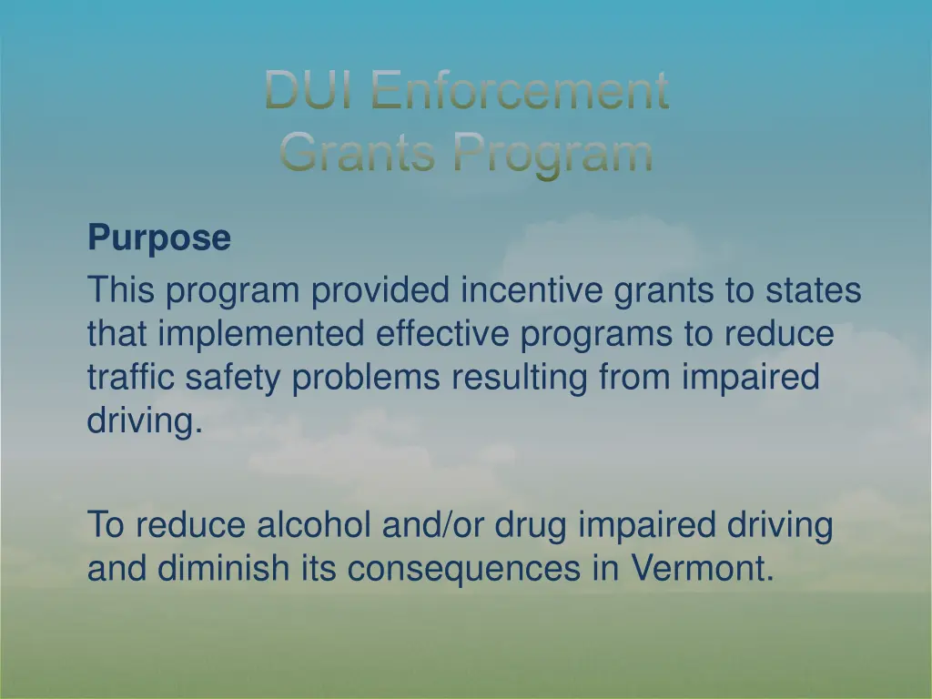 dui enforcement grants program