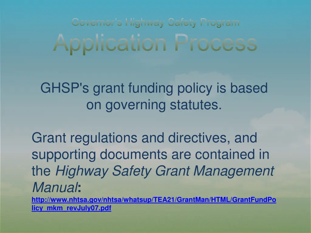 governor s highway safety program application 1