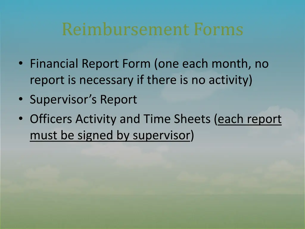 reimbursement forms