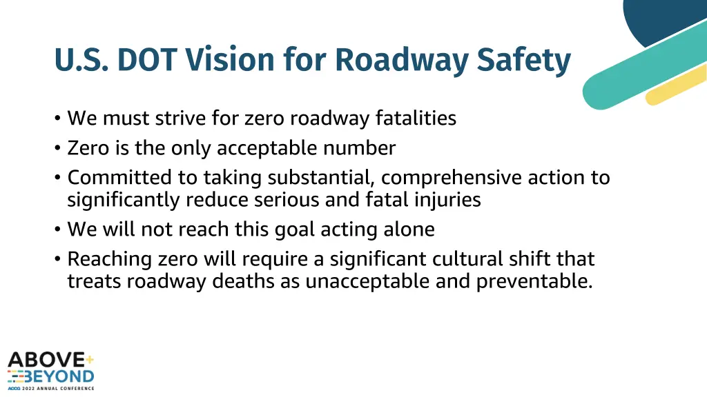 u s dot vision for roadway safety