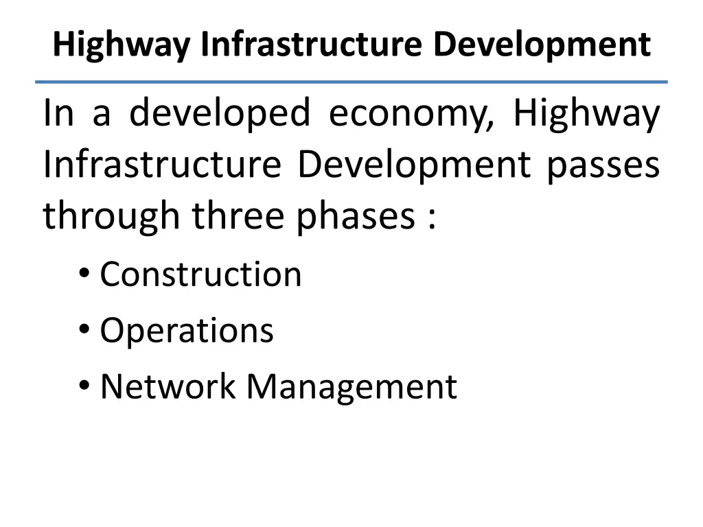 highway infrastructure development