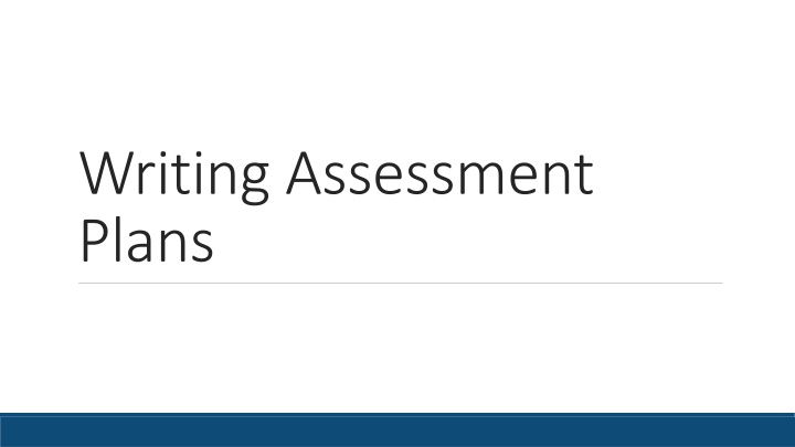 writing assessment plans