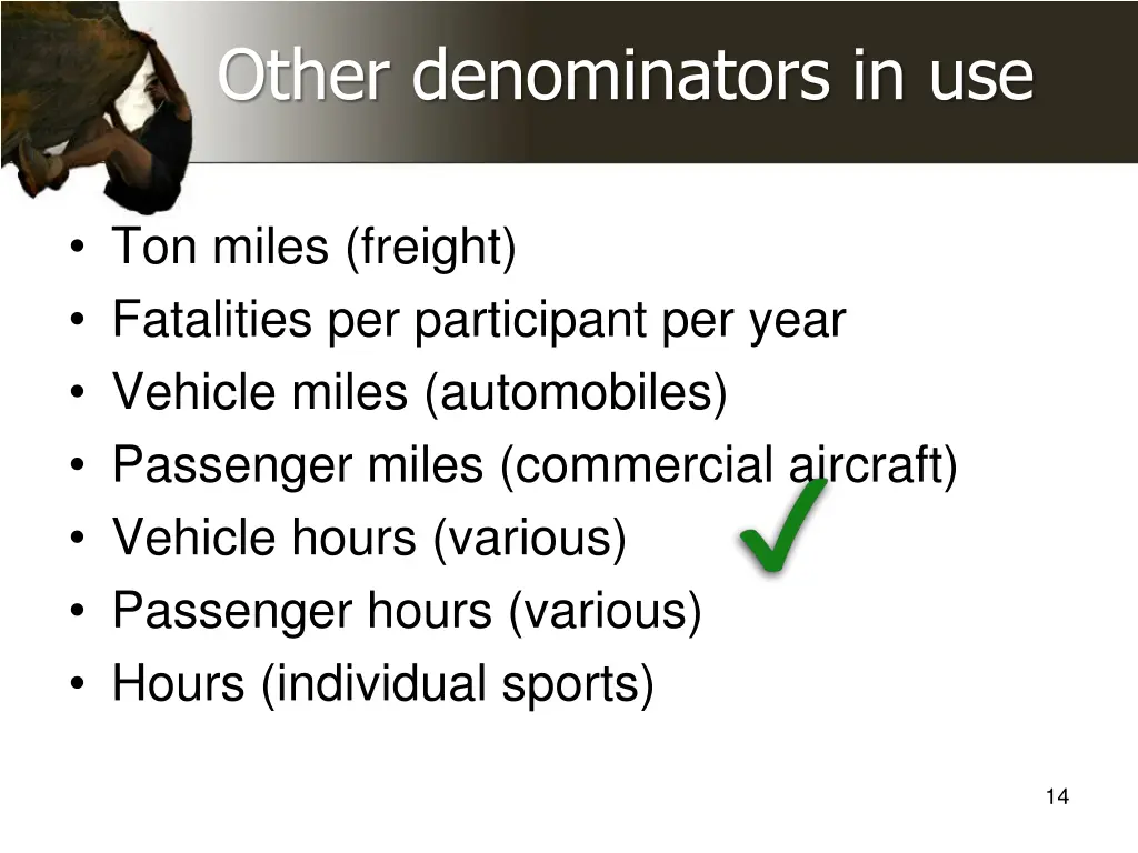 other denominators in use