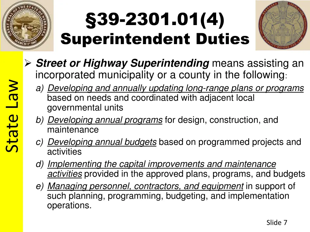 39 2301 01 4 superintendent duties