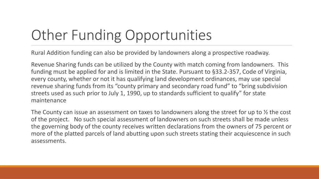 other funding opportunities