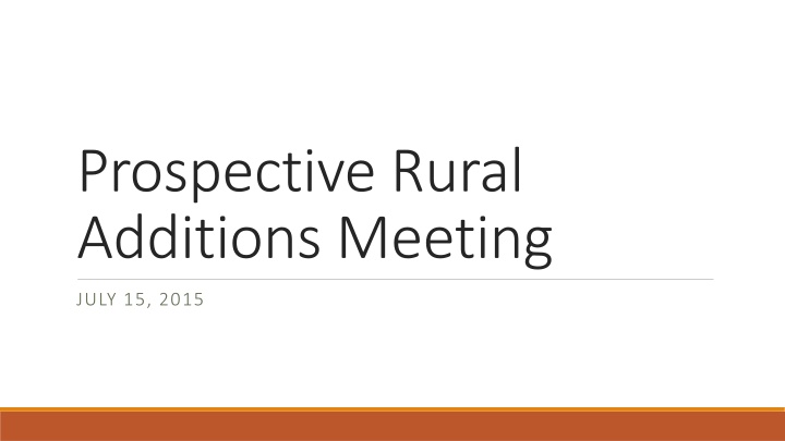 prospective rural additions meeting