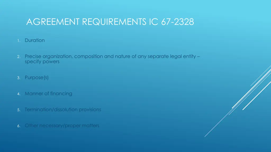 agreement requirements ic 67 2328