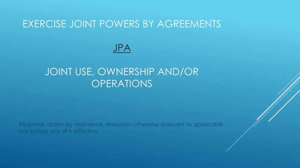 exercise joint powers by agreements