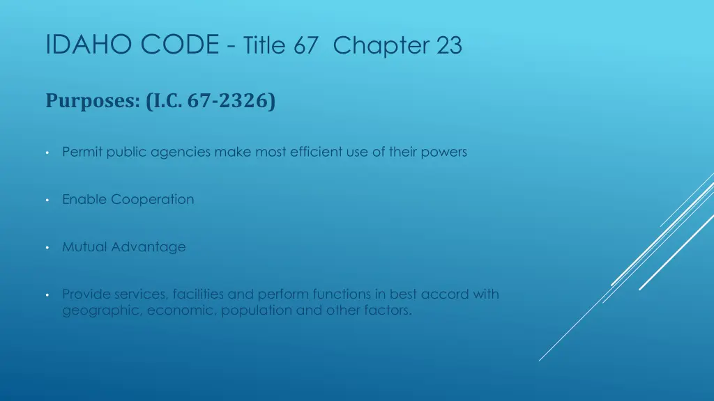 idaho code title 67 chapter 23