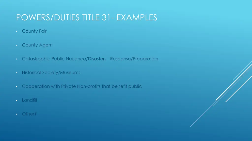 powers duties title 31 examples 1