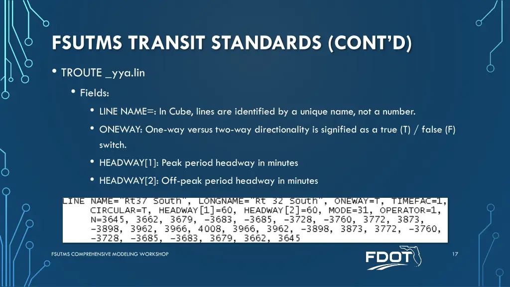 fsutms transit standards cont d troute