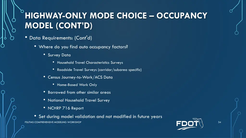 highway only mode choice occupancy model cont 2