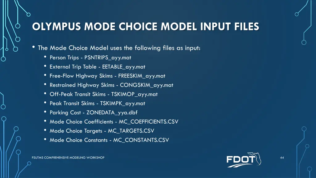 olympus mode choice model input files