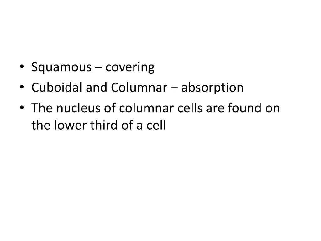 squamous covering cuboidal and columnar