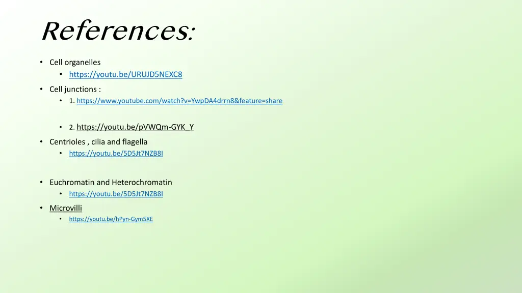 references cell organelles https youtu