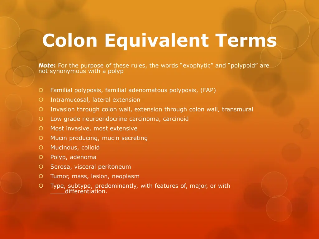 colon equivalent terms