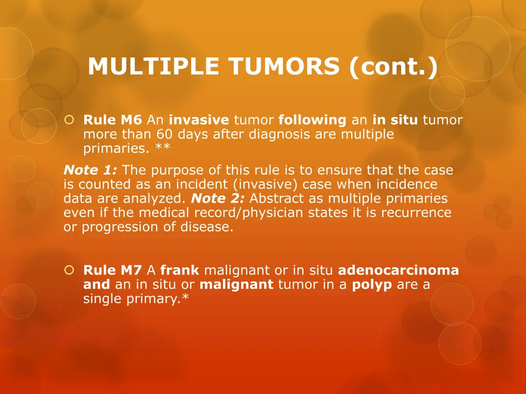 multiple tumors cont